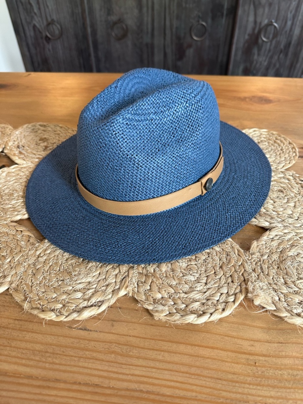 MEN’S Bruno Capello pinch front straw brim fedora hat in XL